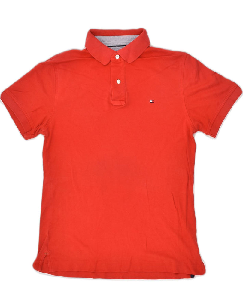 TOMMY HILFIGER Mens Custom Fit Polo Shirt Medium Red Cotton | Vintage Tommy Hilfiger | Thrift | Second-Hand Tommy Hilfiger | Used Clothing | Messina Hembry 