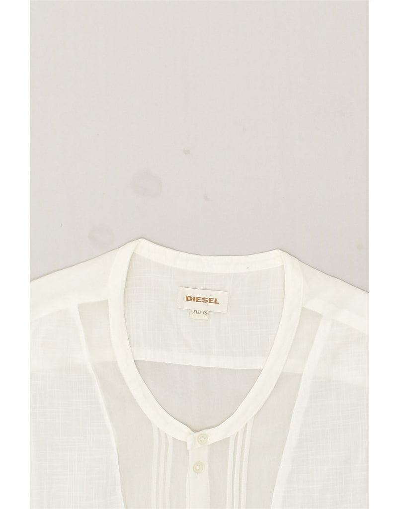DIESEL Womens Sleeveless Shirt Blouse UK 6 XS White | Vintage Diesel | Thrift | Second-Hand Diesel | Used Clothing | Messina Hembry 