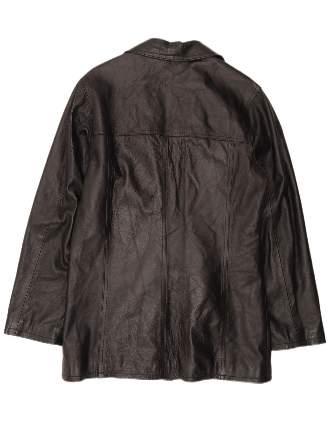 HELEN HUBERT Mens Leather Jacket UK 38 Medium Black Leather