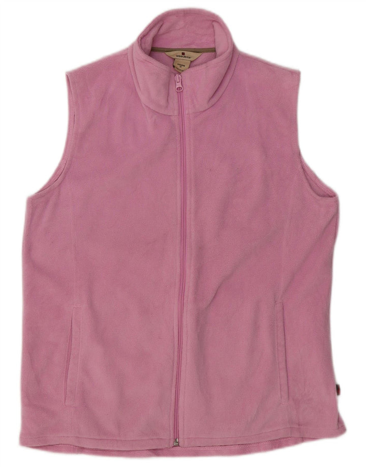 WOOLRICH Womens Fleece Gilet UK 14 Medium Pink Polyester