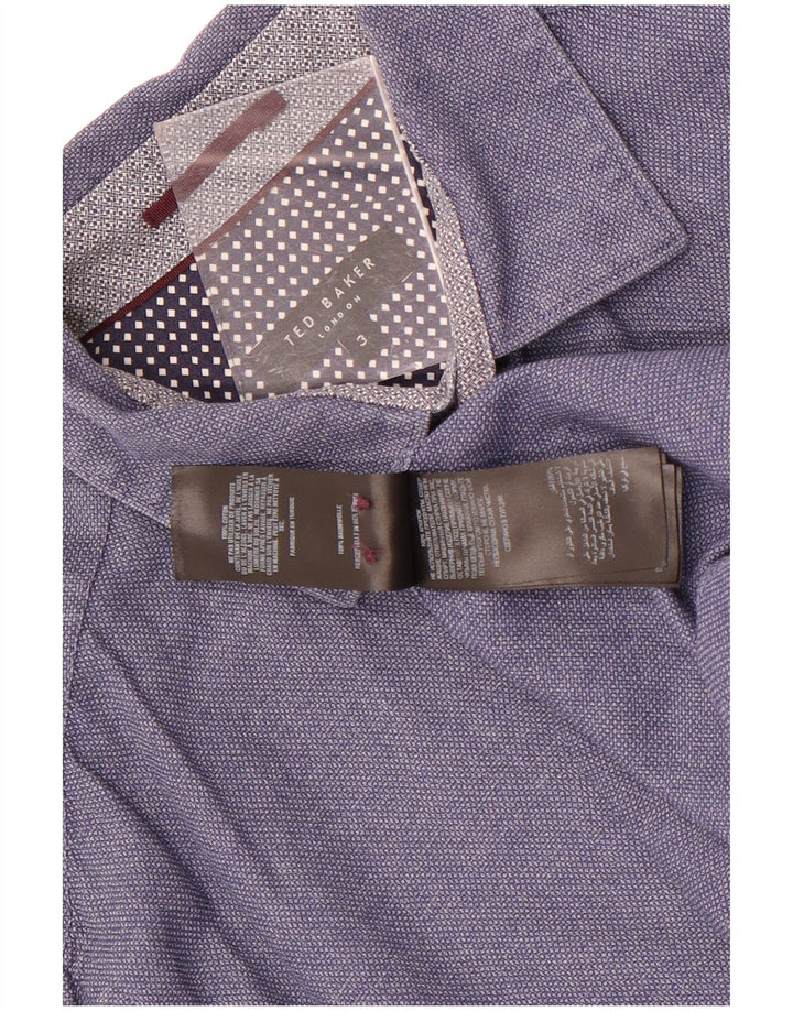 Ted Baker Mens Shirt Size 3 Medium Blue Cotton