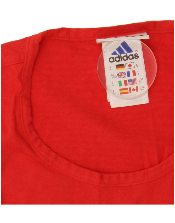 Adidas Mens Vest Top UK 36/38 Small Red Cotton