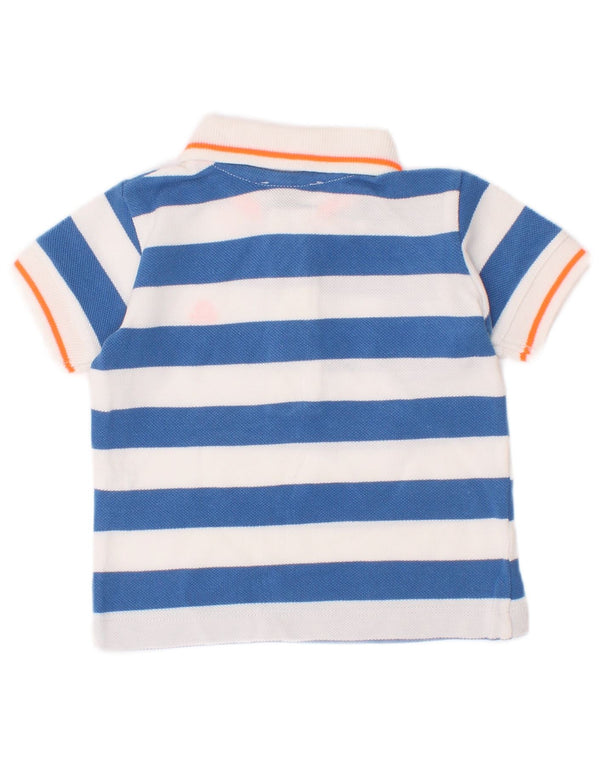 Benetton Baby Boys Polo Shirt 3-6 Months Blue Striped Cotton