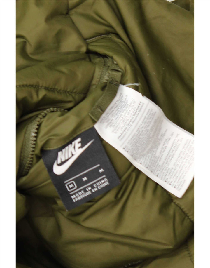 Nike Womens Padded Reversible Jacket UK 12  Medium Green Polyester