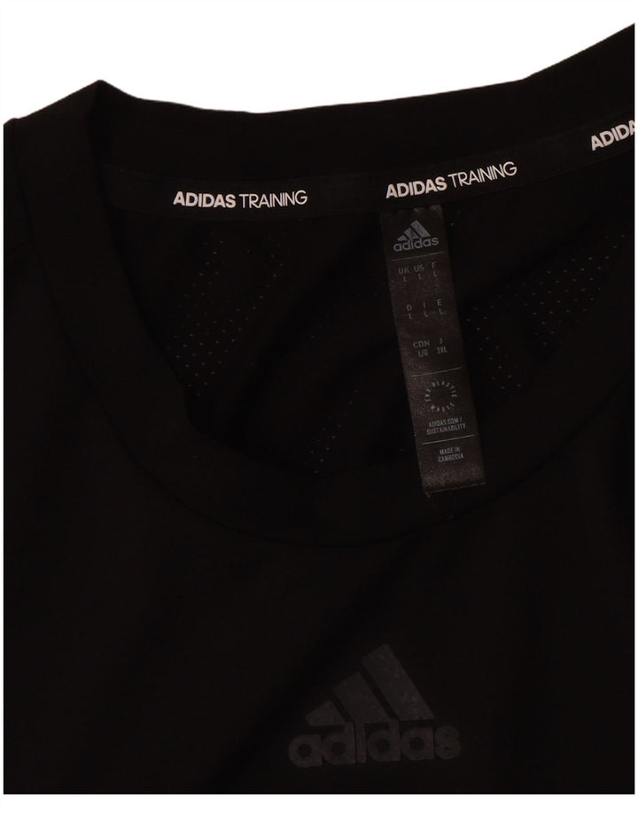 Adidas Mens Aeroready T-Shirt Top Large Black Polyester
