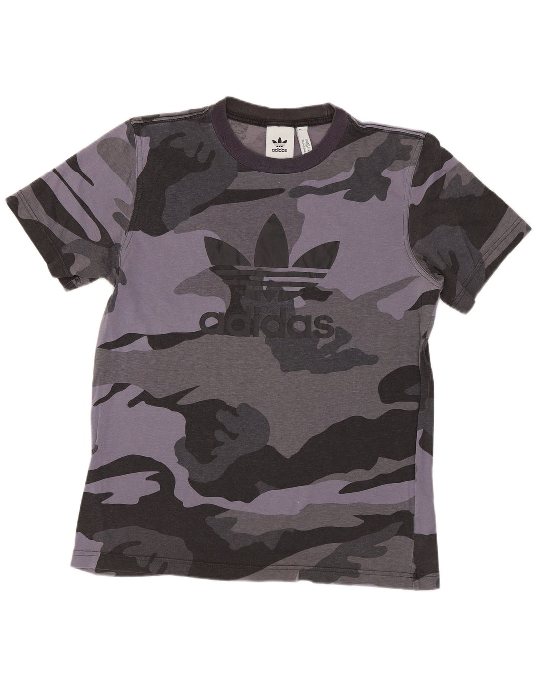 ADIDAS Mens Graphic T-Shirt Top XS Grey Camouflage Cotton