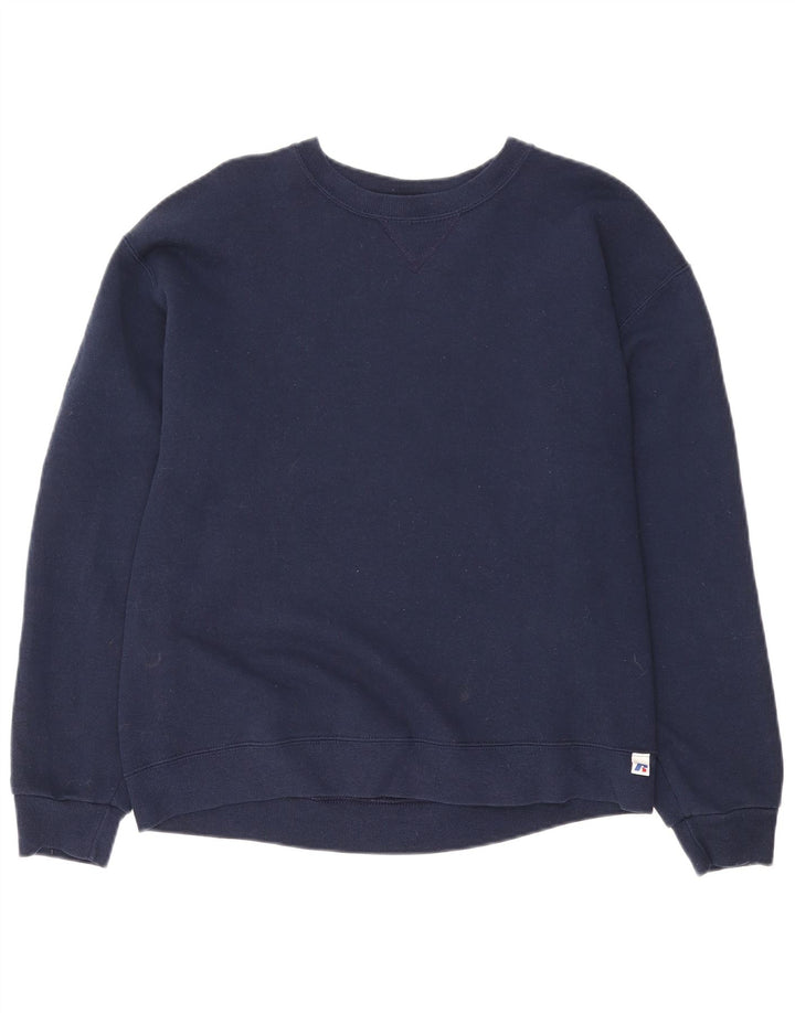Russell Athletic Mens Sweatshirt Jumper Medium Navy Blue Polyester