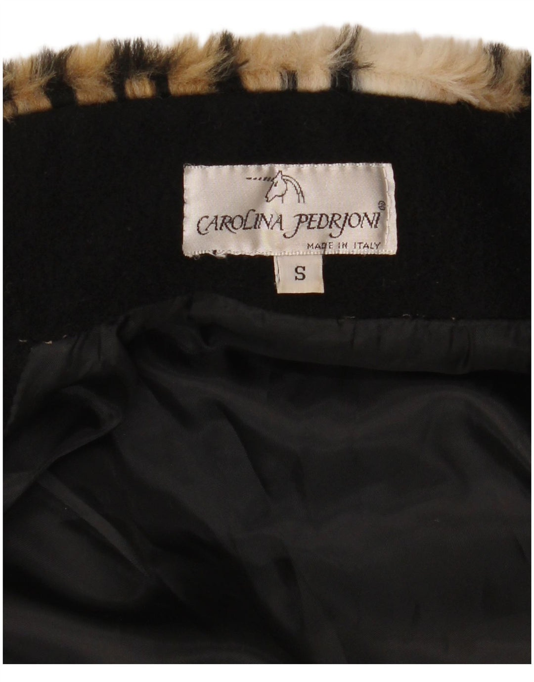 Carolina Pedrjoni Womens Oversized Overcoat UK 10 Small Black Animal Print