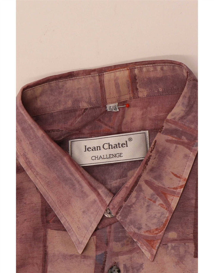 Jean chatel Mens Shirt Size 45/46 XL Burgundy Patchwork