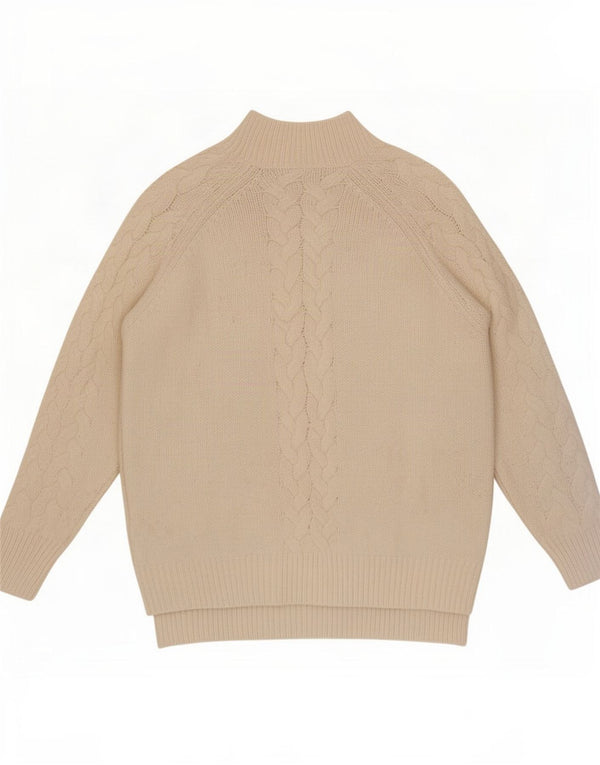 Marks & Spencer Womens Oversized Turtle Neck Jumper Sweater UK 18 XL Beige