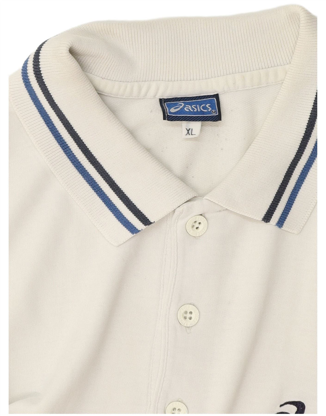 Asics Mens Polo Shirt XL White Cotton