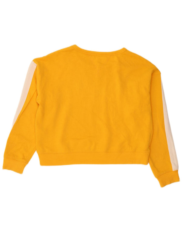 Tommy Hilfiger Womens Crop Sweatshirt Jumper UK 14 Medium Yellow