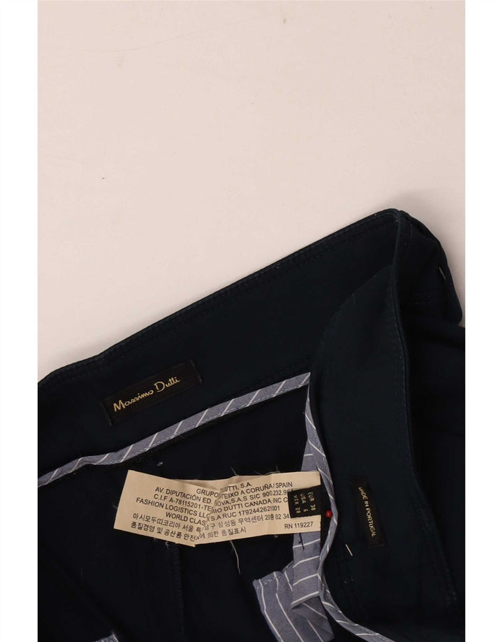 Massimo Dutti Womens Chino Shorts EU 38 Small W28 Navy Blue Cotton