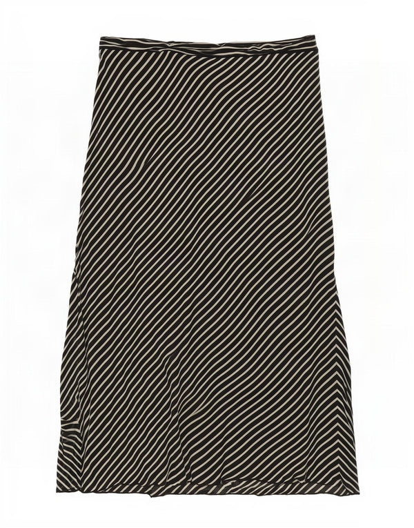 Luisa Spagnoli Womens High Waist Midi Skirt IT 46 Large W30 Black Pinstripe