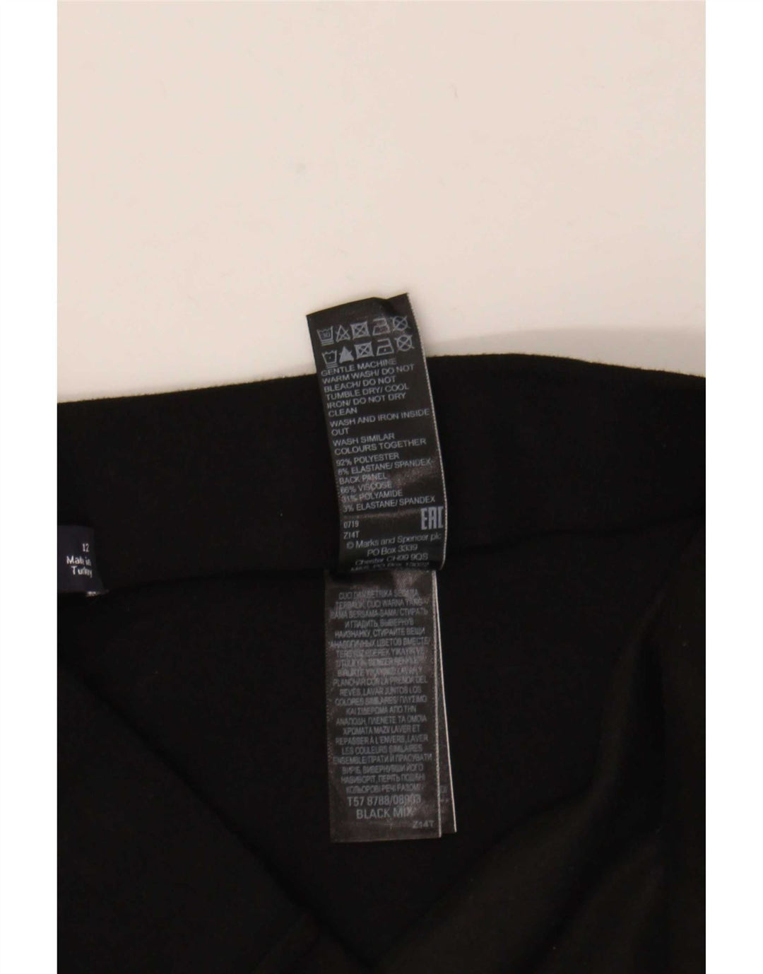 Marks & Spencer Womens Leggings UK 12 Medium Black Viscose
