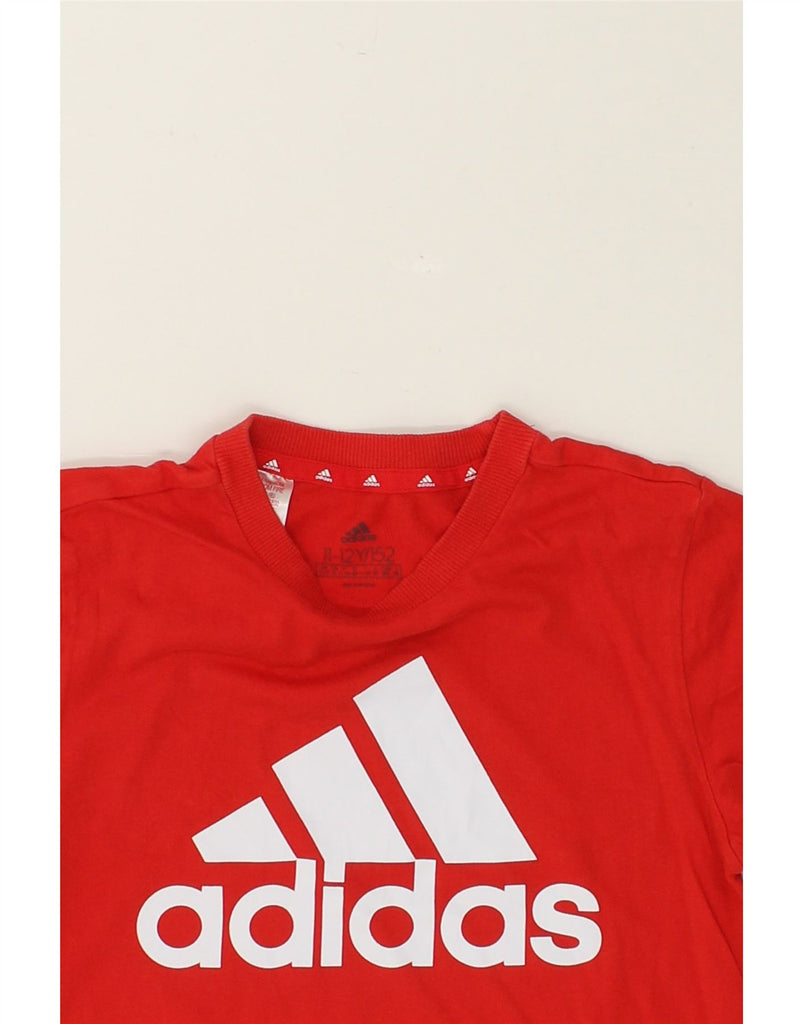 ADIDAS Boys Graphic T-Shirt Top 11-12 Years Red Cotton | Vintage Adidas | Thrift | Second-Hand Adidas | Used Clothing | Messina Hembry 