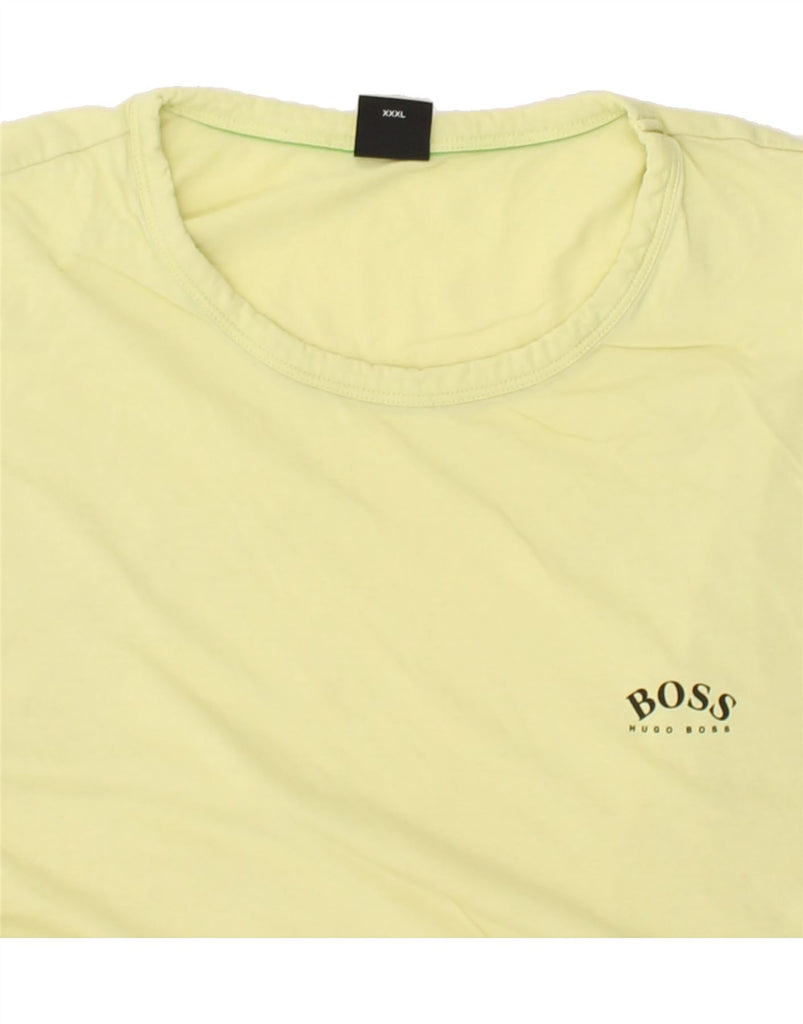 HUGO BOSS Womens T-Shirt Top UK 22 3XL Yellow | Vintage Hugo Boss | Thrift | Second-Hand Hugo Boss | Used Clothing | Messina Hembry 