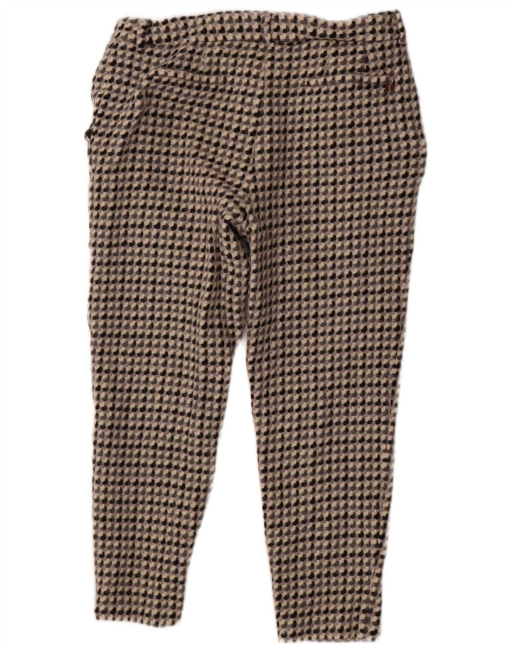 Trussardi Womens Cropped Trousers IT 46 Large W30 L23 Grey Geometric
