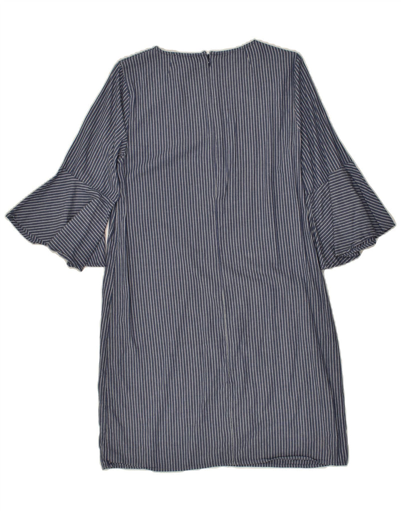 J. CREW Womens 3/4 Sleeve Shift Dress US 6 Medium Navy Blue Pinstripe | Vintage J. Crew | Thrift | Second-Hand J. Crew | Used Clothing | Messina Hembry 