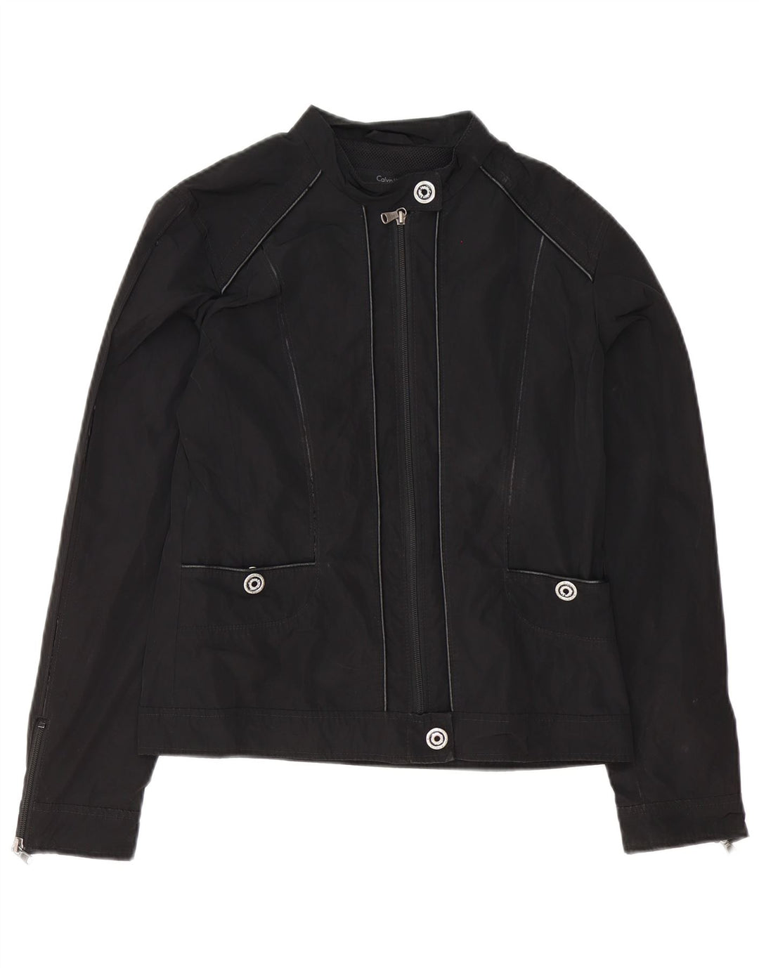 Calvin Klein Jeans Womens Bomber Jacket UK 16 Large Black