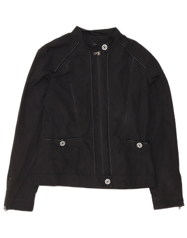 Calvin Klein Jeans Womens Bomber Jacket UK 16 Large Black