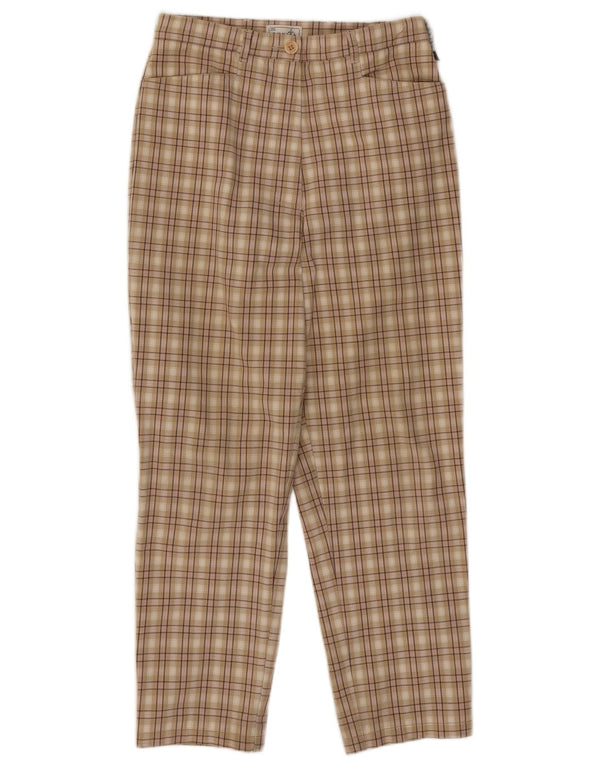 Bonita Womens High Waist Casual Trousers EU 38 Medium W26 L25 Beige Check