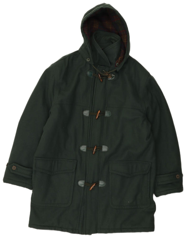 Faciba Mens Hooded Duffle Coat IT 54 2XL Green Wool