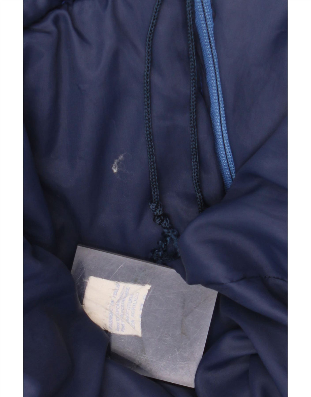 VINTAGE Mens Hooded Padded Jacket UK 40 Large Blue Colourblock Vintage Vintage and Second-Hand Vintage from Messina Hembry 