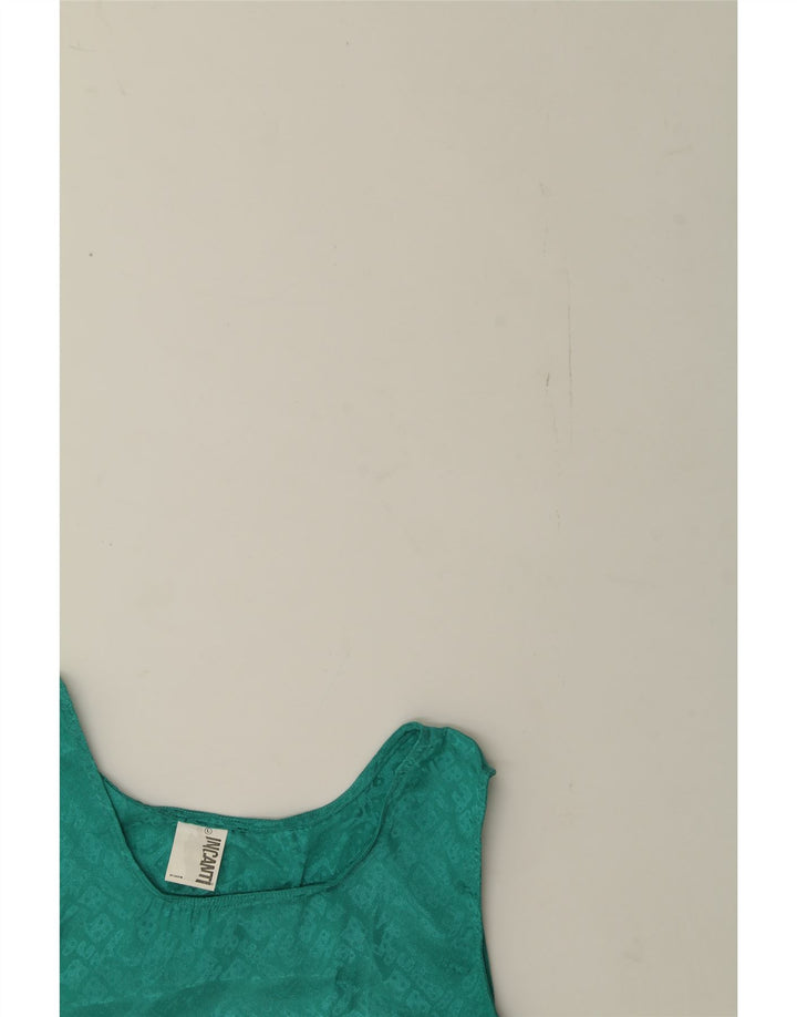 VINTAGE Womens Vest Top UK 16 Large Green Polyester Vintage Vintage and Second-Hand Vintage from Messina Hembry 