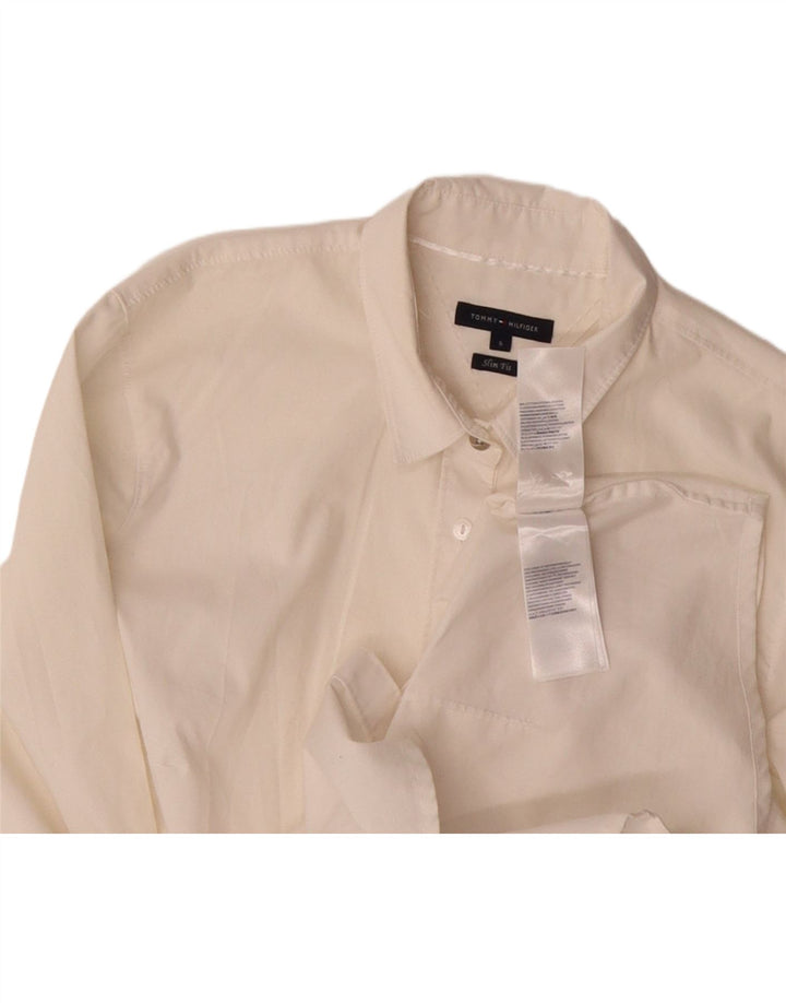 TOMMY HILFIGER Womens Slim Fit Shirt US 6 Medium Off White Cotton Vintage Tommy Hilfiger and Second-Hand Tommy Hilfiger from Messina Hembry 