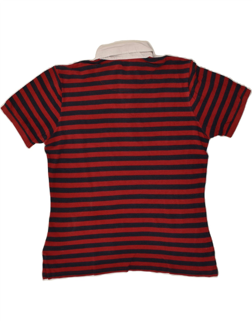 CONTE OF FLORENCE Mens Polo Shirt Medium Red Striped Cotton | Vintage Conte of Florence | Thrift | Second-Hand Conte of Florence | Used Clothing | Messina Hembry 
