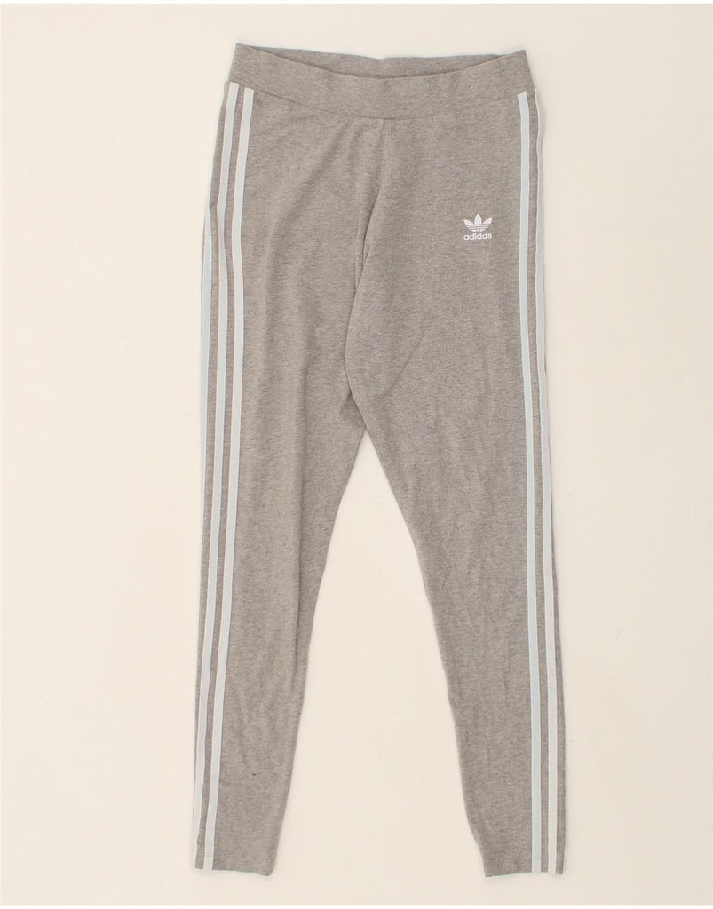 ADIDAS Womens Leggings UK 8 Small  Grey Cotton | Vintage Adidas | Thrift | Second-Hand Adidas | Used Clothing | Messina Hembry 