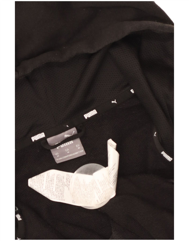 Puma Mens Graphic Zip Hoodie Sweater Medium Black Cotton