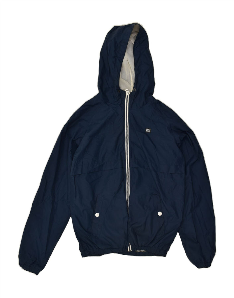 JACK & JONES Mens Hooded Rain Jacket UK 36 Small Navy Blue Polyester | Vintage Jack & Jones | Thrift | Second-Hand Jack & Jones | Used Clothing | Messina Hembry 