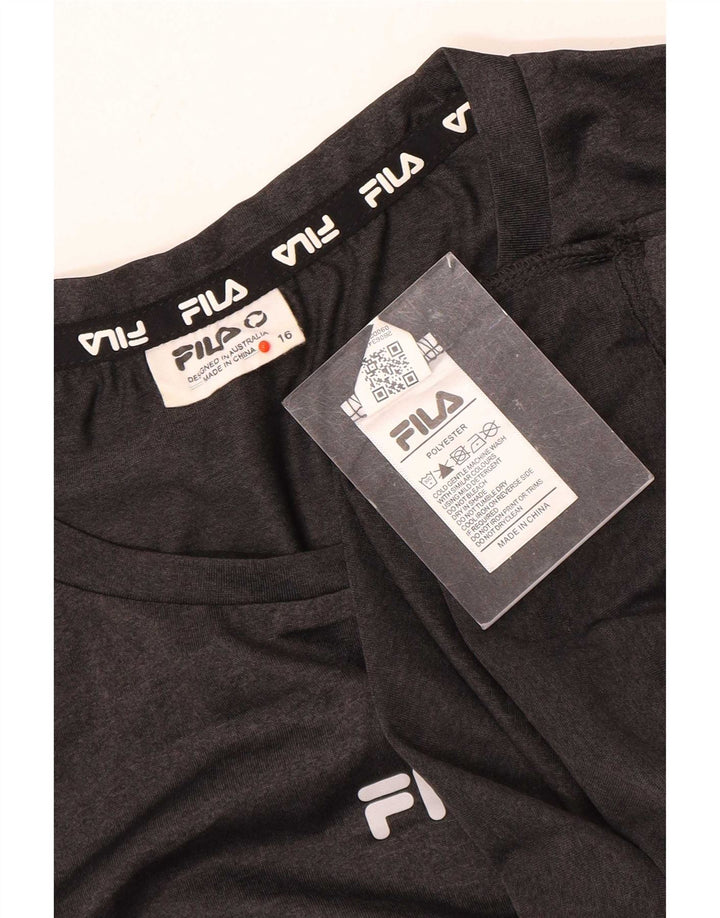 Fila Womens T-Shirt Top UK 16 Large Grey Polyester