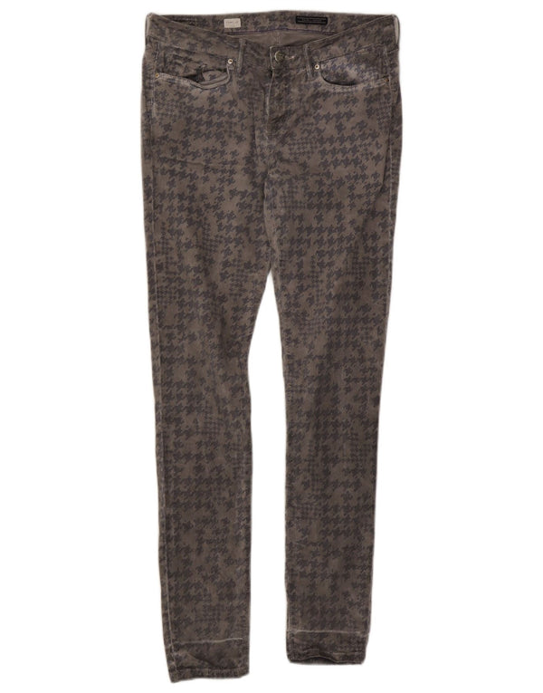 Tommy Hilfiger Womens Como LW Skinny Jeans W28 L32 Grey Houndstooth Cotton