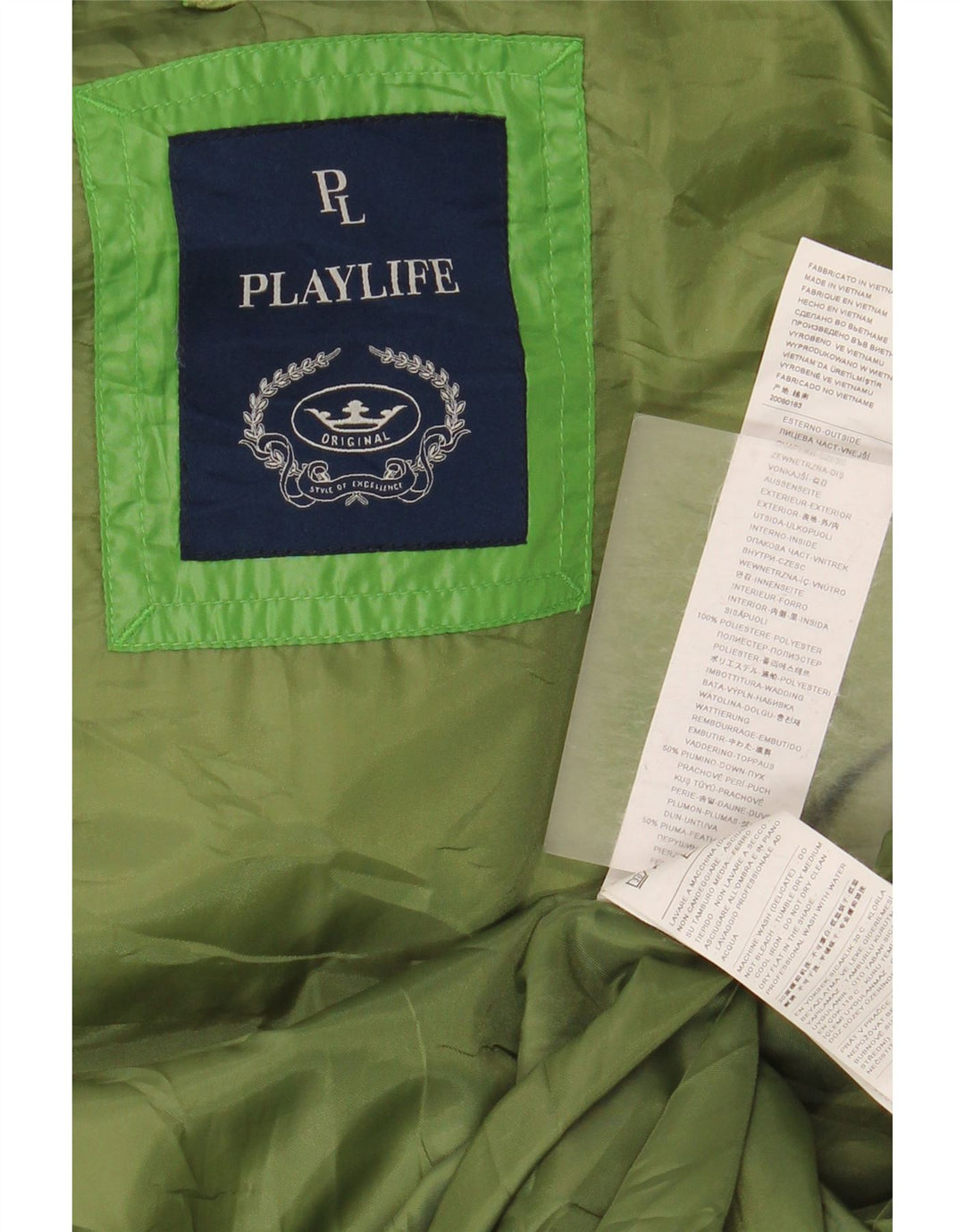 Playlife Mens Padded Jacket UK 40 Large Green Polyester
