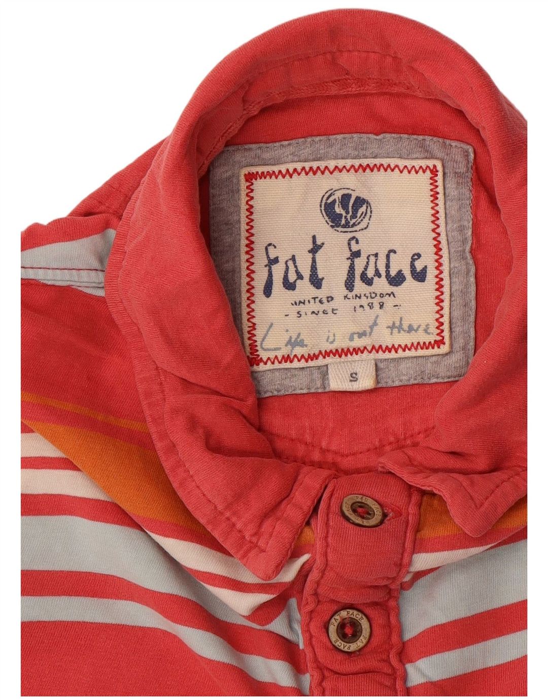 Fat Face Mens Polo Shirt Small Red Striped