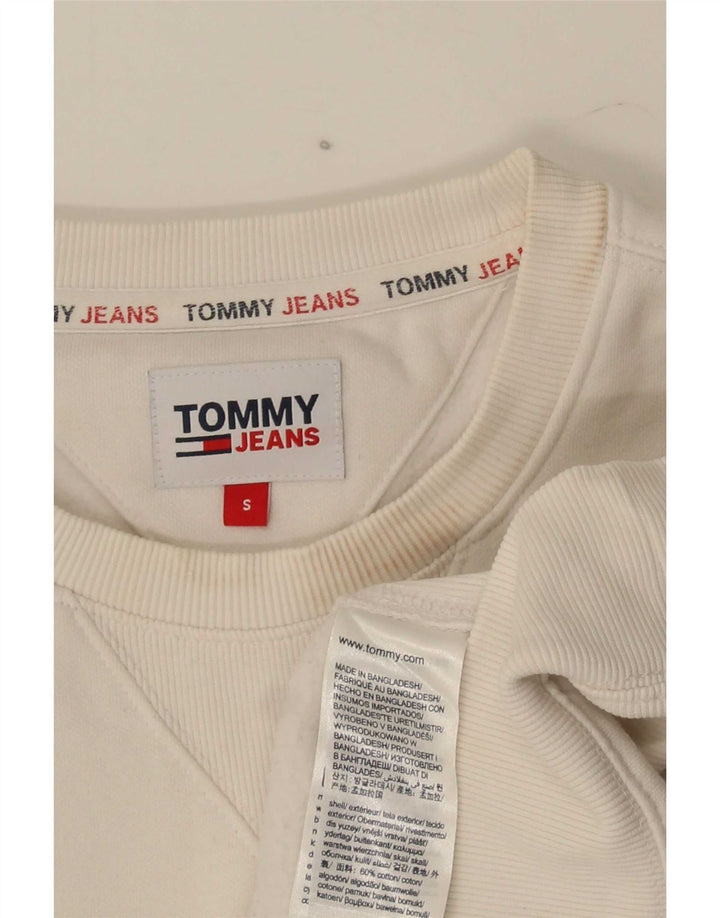 Tommy Hilfiger Mens Graphic Sweatshirt Jumper Small White Cotton
