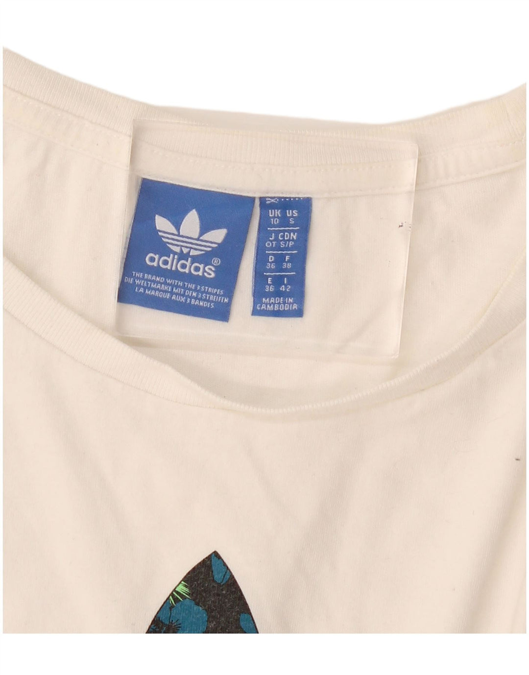 Adidas Womens Graphic T-Shirt Top UK 10 Small White