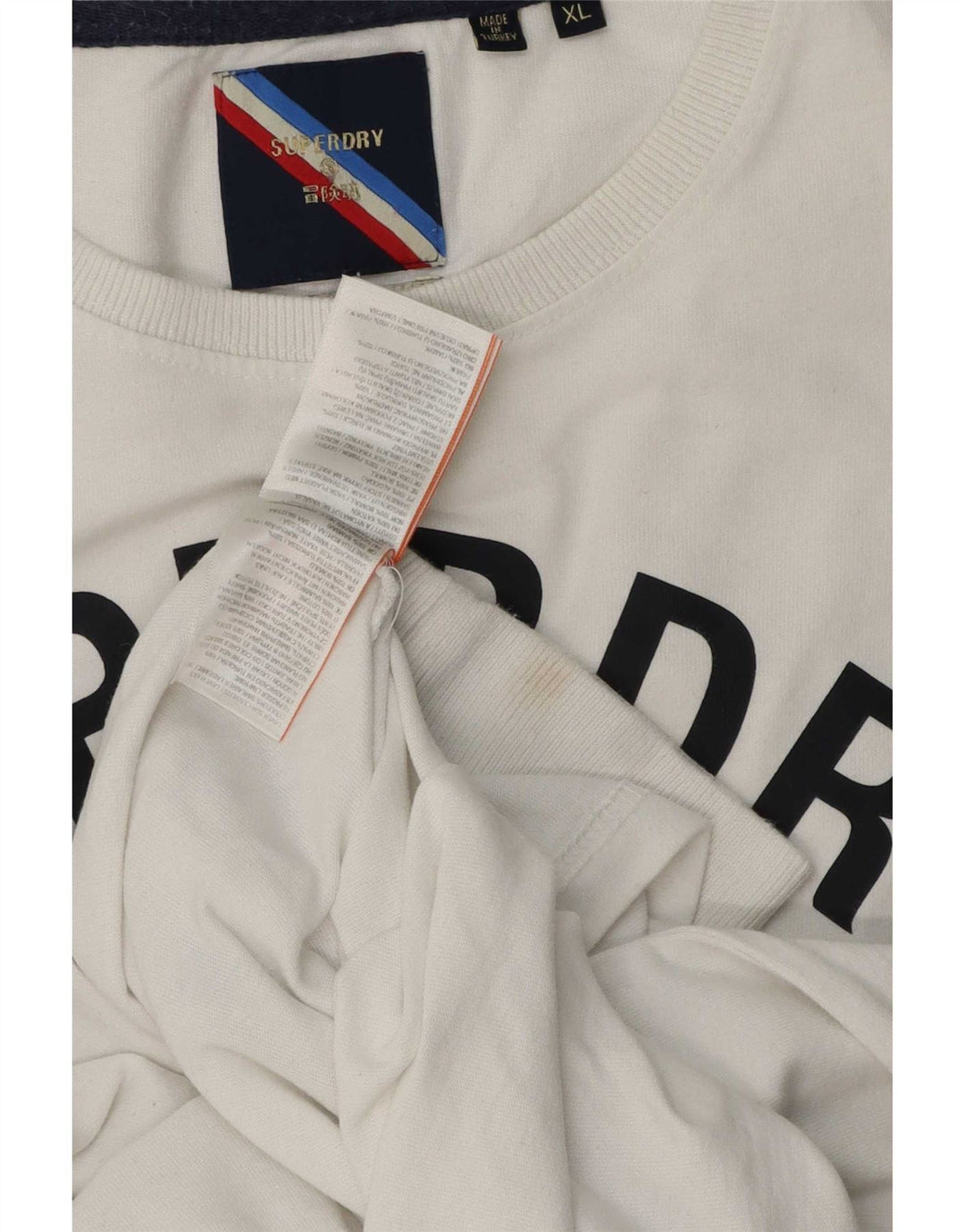 Superdry Mens Graphic Top Long Sleeve XL White Cotton