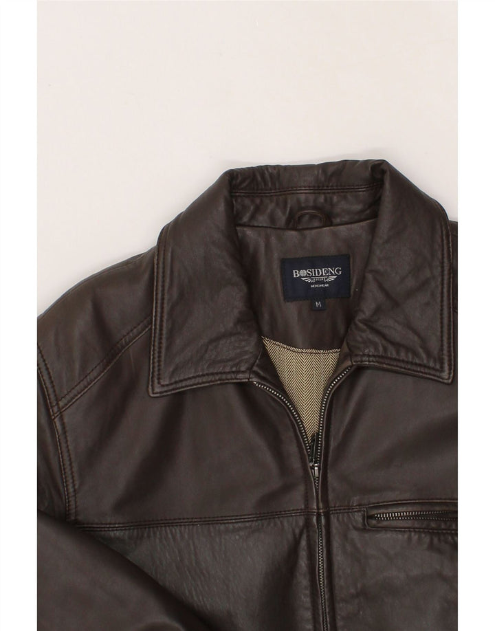 VINTAGE Mens Leather Jacket UK 38 Medium Brown Leather