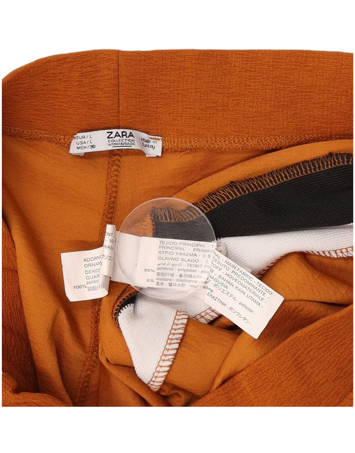 Zara Womens Tracksuit Trousers UK 14 Large  Orange Colourblock Polyester