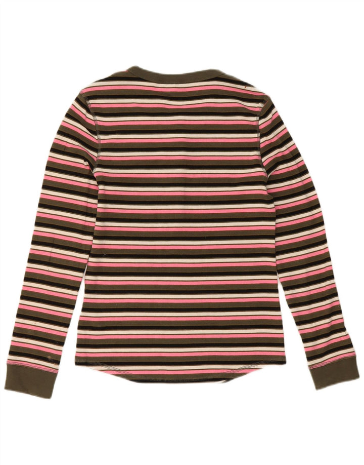 Marks & Spencer Womens Top Long Sleeve UK 10 Small Multicoloured Striped