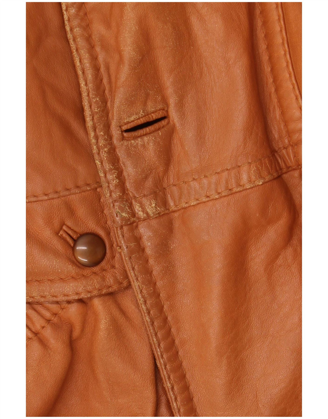 VINTAGE Mens Leather Coat IT 54 2XL Brown Leather