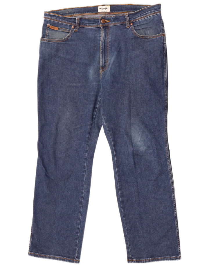Wrangler Mens Texas Straight Jeans W38 L30 Blue Cotton