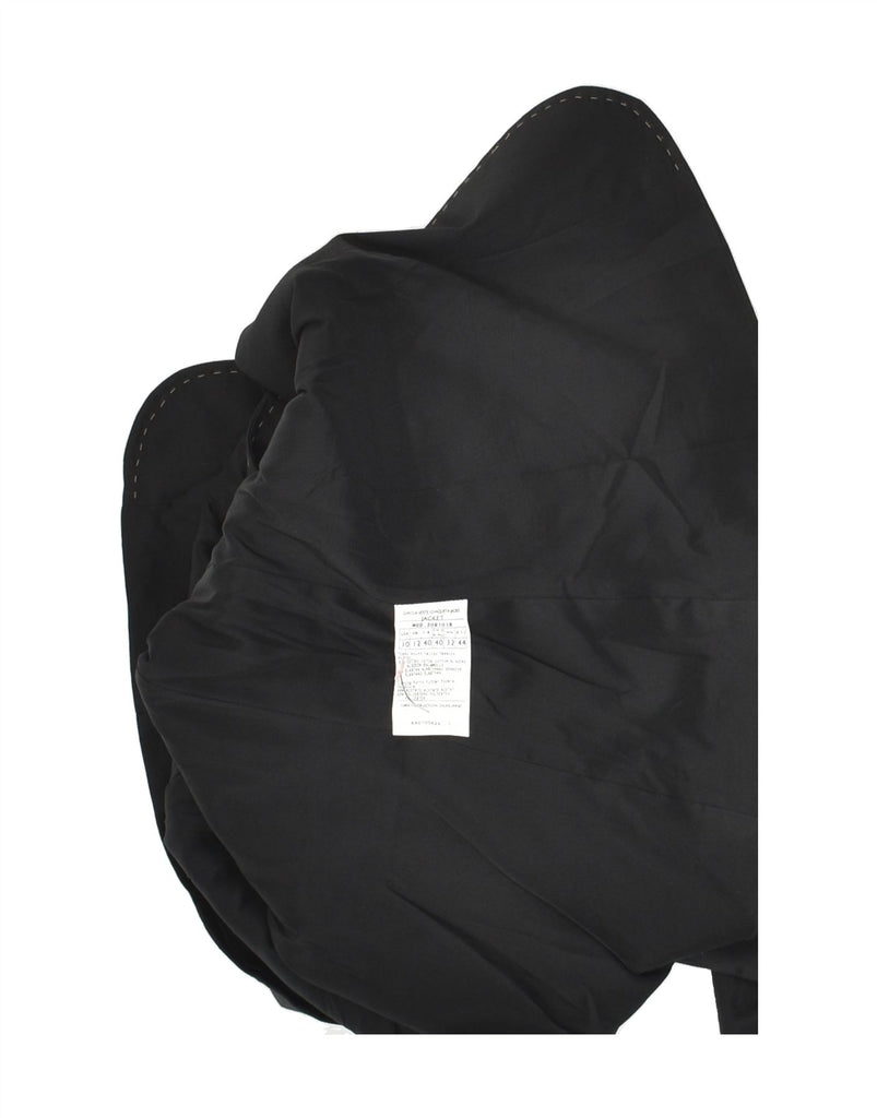 PENNY BLACK Womens 1 Button Blazer Jacket UK 12 Medium Black Cotton | Vintage Penny Black | Thrift | Second-Hand Penny Black | Used Clothing | Messina Hembry 