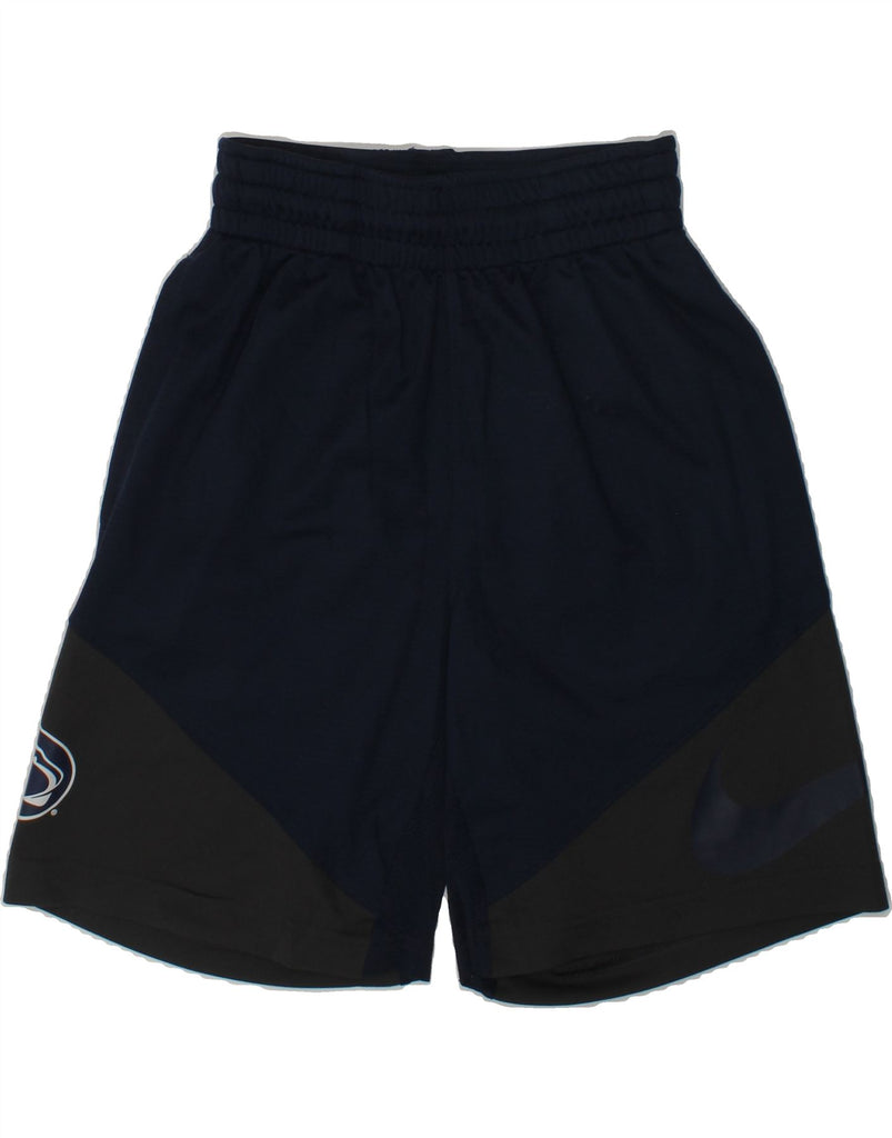 NIKE Boys Dri Fit Sport Shorts 9-10 Years Small Navy Blue Colourblock | Vintage Nike | Thrift | Second-Hand Nike | Used Clothing | Messina Hembry 