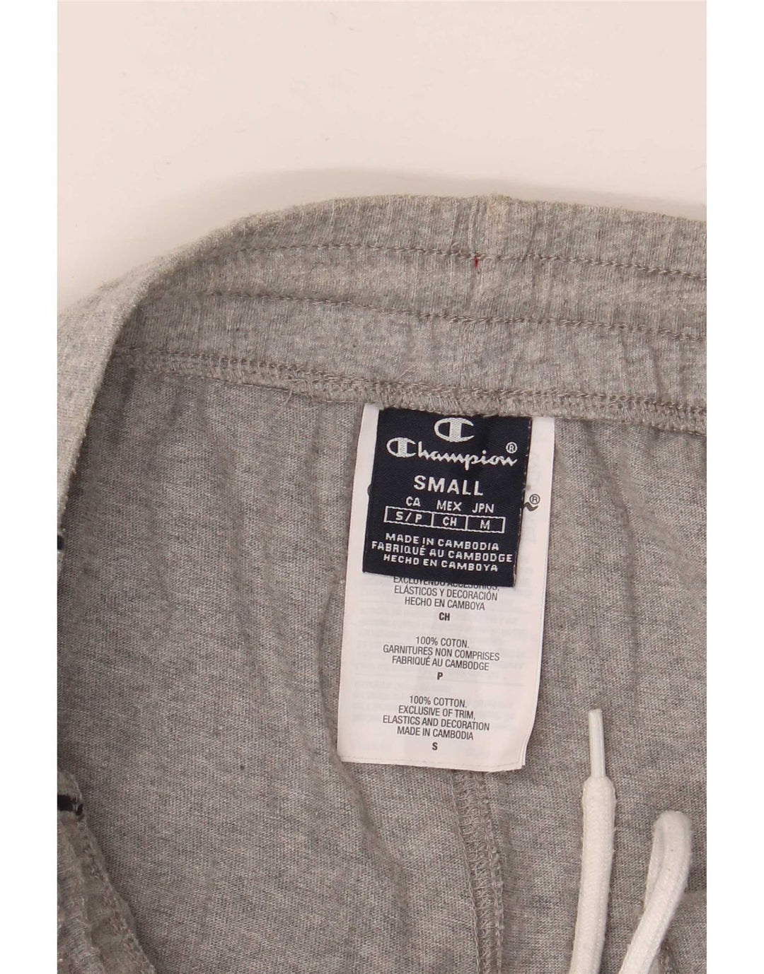 Champion Mens Graphic Sport Shorts Small Grey Cotton