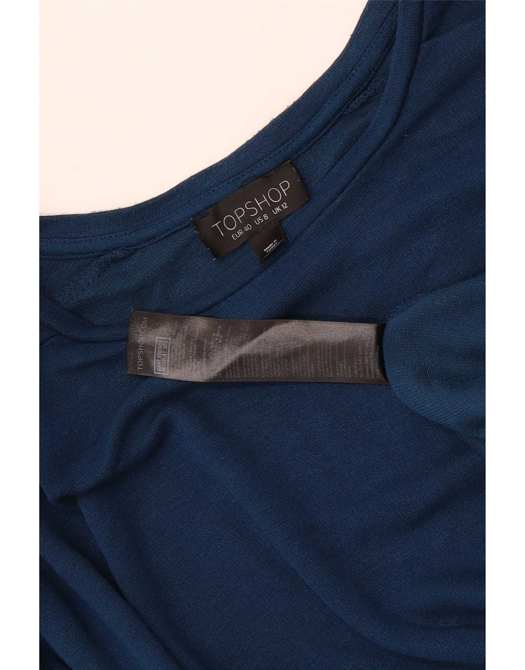 Topshop Womens Oversized Top Long Sleeve UK 12 Medium Blue Viscose